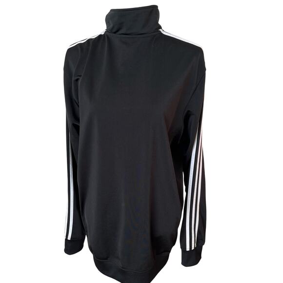 Adidas Jacket Men's Large Black White Stripes Full Zip Athletic Track Warmup - Picture 5 of 7